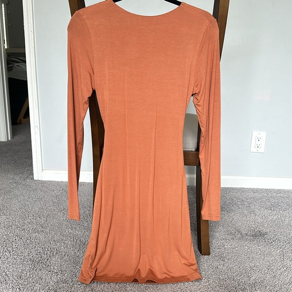 Ezra Camel Brown Cutout Bodycon Dress - Picture 5 of 5